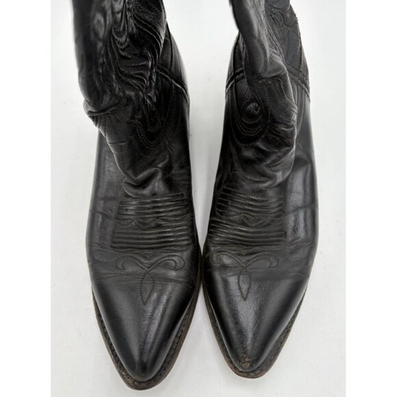 DAN POST Women's Cowboy Boots Black Snip On Pointed Toe Size 6M USA Great GUC - Picture 2 of 12